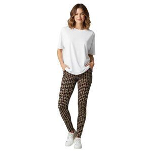 LuLaRoe Women's Black/Multicolor Single Print Soft Knit Leggings One Size (2-10)